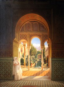 Palacio del Generalife ja Patio de la Acequia lähellä Alhambraa Granadassa tekijältä Wilhelm Meyer